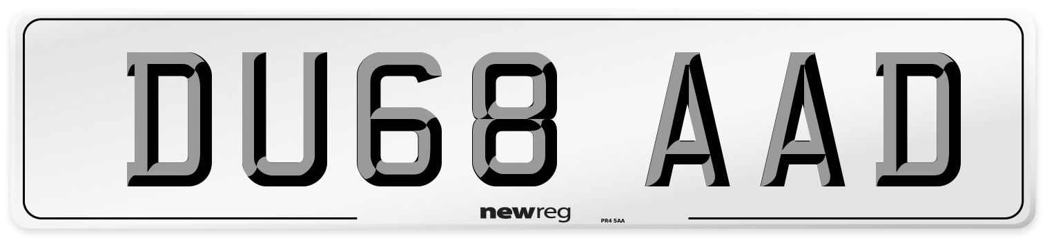 DU68 AAD Number Plate from New Reg